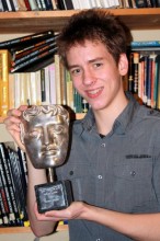 I am holding Patrick's BAFTA 'Special Award', which was presented to him by Buzz Aldrin